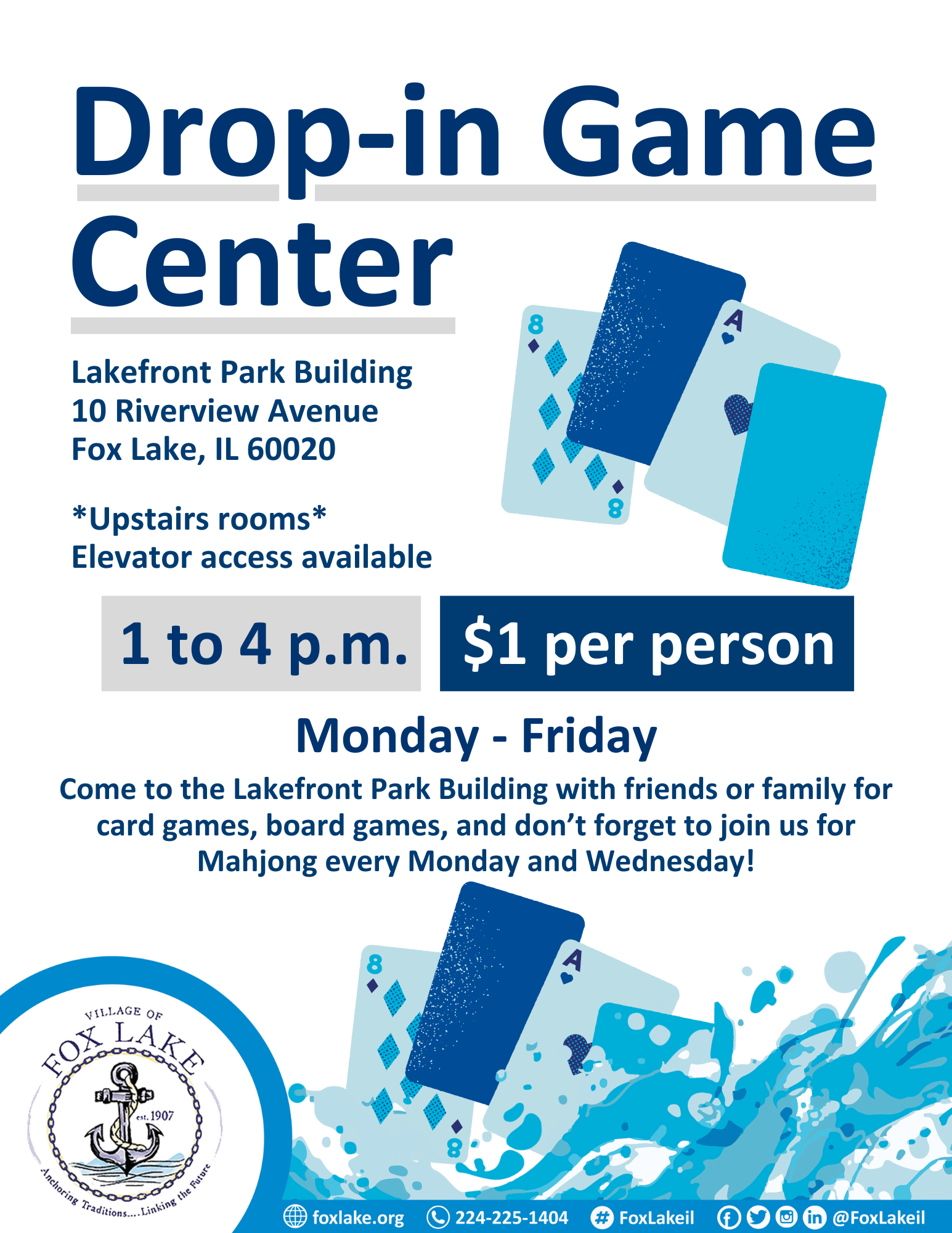 Drop in Game Center Poster August 2025